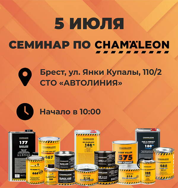 Семинар авторемонта материалами Chamaeleon 